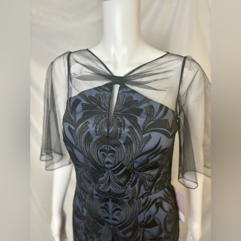 J.S Collections Formal Gown size 4 Blue and black NWT - Picture 6 of 9